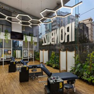 Interior Photography by Kunal Bhatia, of Iron Buzz Tattoo Studio designed by Studio 6158. Only Editorial Usage rights granted to Studio 6158, with photo credits to "Kunal Bhatia" mentioned alongside with every instance of usage. Commercial Usage Rights granted to Iron Buzz Tattoos. No rights to any third party. Copyrights belong to photographer.